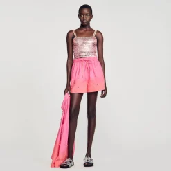 Ensembles|Jupes & Shorts*SANDRO Short Strassé Rose / Orange