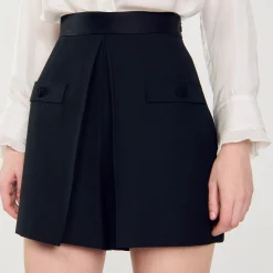 Jupes & Shorts*SANDRO Short Taille Haute Avec Boutons Noir