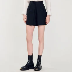 Jupes & Shorts*SANDRO Short Taille Haute Avec Boutons Noir