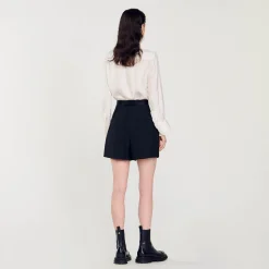 Jupes & Shorts*SANDRO Short Taille Haute Avec Boutons Noir
