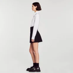 Costumes|Jupes & Shorts*SANDRO Short Taille Haute En Tweed Noir