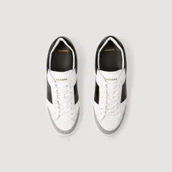 Sneakers*SANDRO Sneakers Basses En Cuir Blanc / Noir