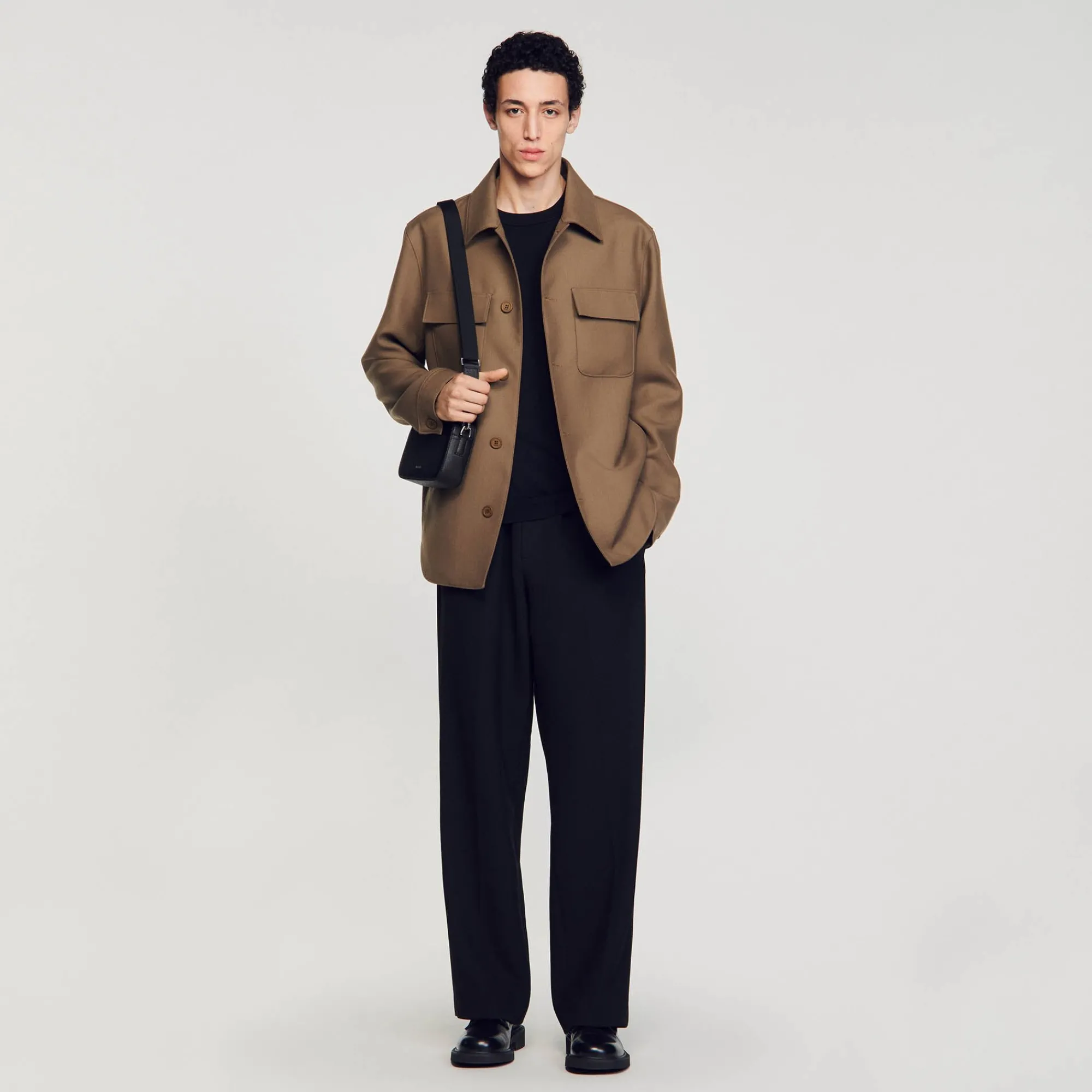 Manteaux & Blousons|Chemises*SANDRO Surchemise Boutonnée Kaki clair