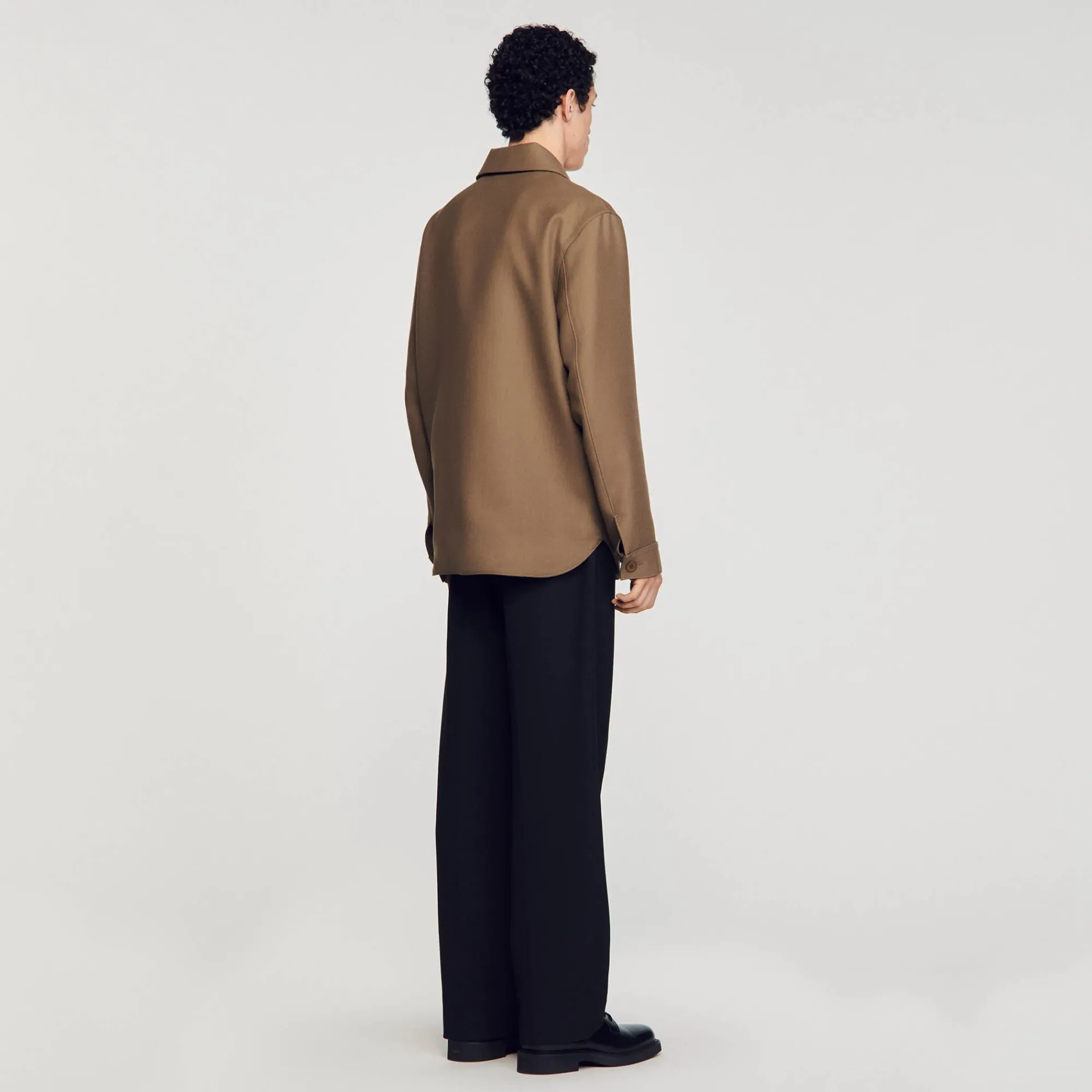 Manteaux & Blousons|Chemises*SANDRO Surchemise Boutonnée Kaki clair