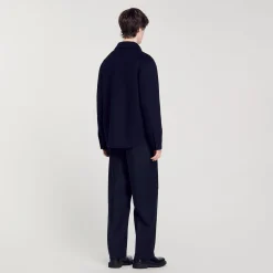 Chemises|Manteaux & Blousons*SANDRO Surchemise Double Face Marine