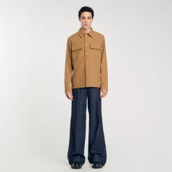 Manteaux & Blousons|Chemises*SANDRO Surchemise En Laine Camel