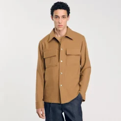 Manteaux & Blousons|Chemises*SANDRO Surchemise En Laine Camel