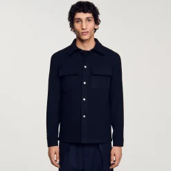 Manteaux & Blousons|Chemises*SANDRO Surchemise En Laine Marine