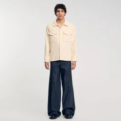 Chemises*SANDRO Surchemise En Velours Côtelé Beige