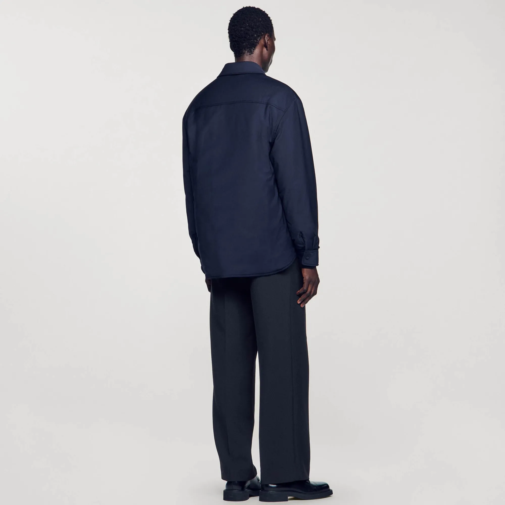 Manteaux & Blousons|Chemises*SANDRO Surchemise Ouatinée Oversize Marine