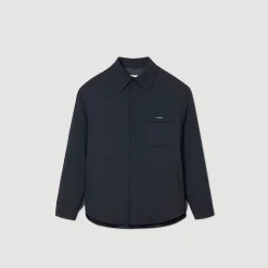 Manteaux & Blousons|Chemises*SANDRO Surchemise Ouatinée Oversize Marine