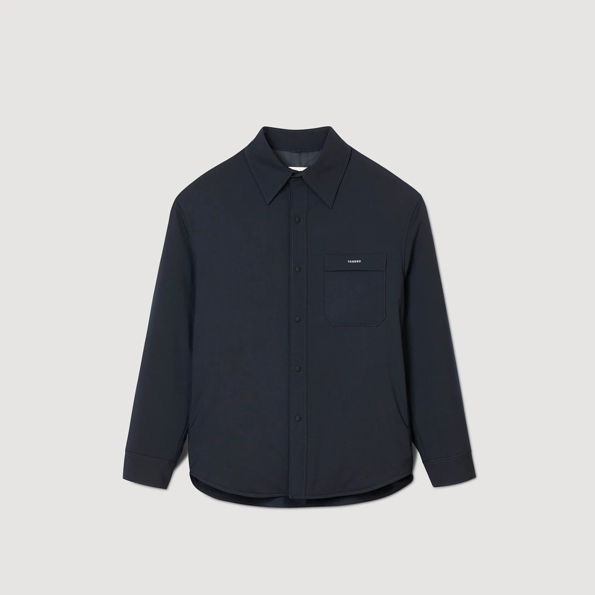 Manteaux & Blousons|Chemises*SANDRO Surchemise Ouatinée Oversize Marine