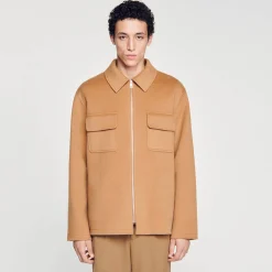 Manteaux & Blousons|Chemises*SANDRO Surchemise Zippée Camel