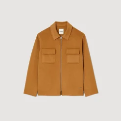 Manteaux & Blousons|Chemises*SANDRO Surchemise Zippée Camel