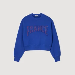 Pulls & Cardigans*SANDRO Sweat Brodé France Bleu
