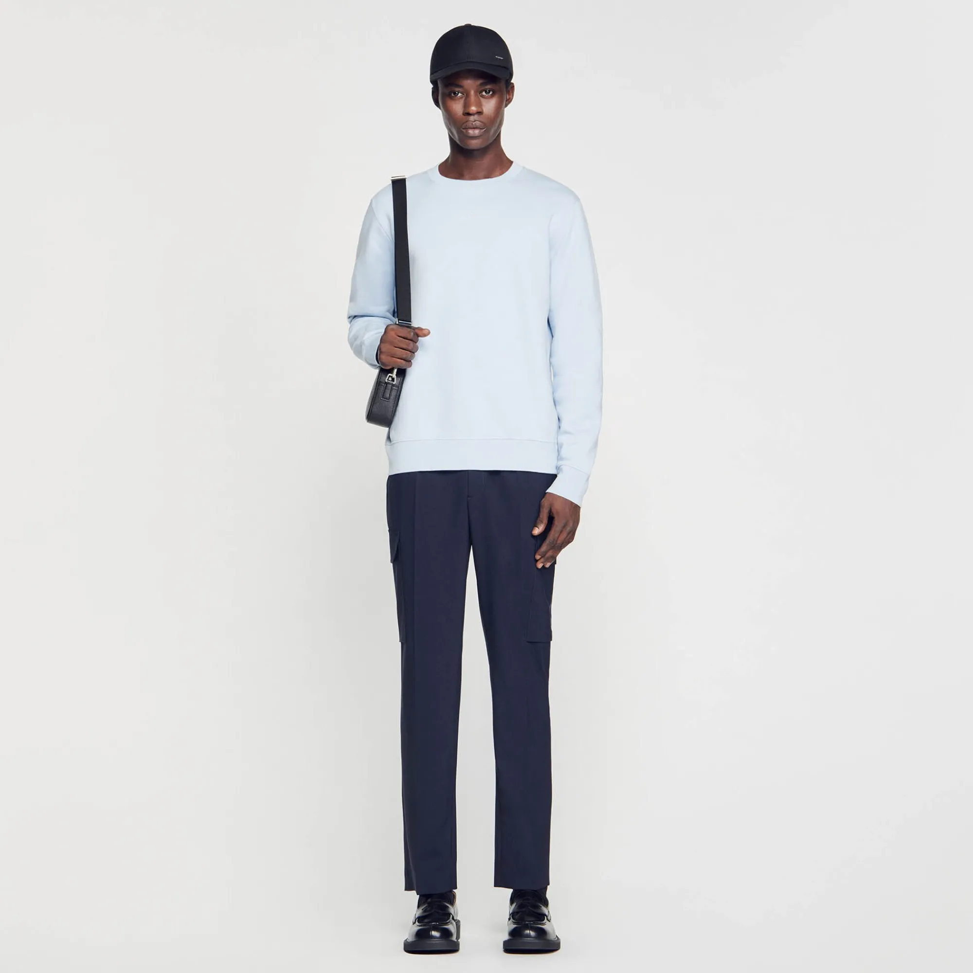Sweats & Joggings*SANDRO Sweat Molletonné Brodé Bleu Ciel