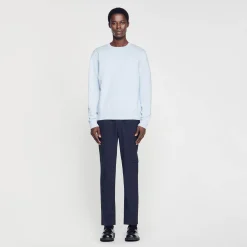 Sweats & Joggings*SANDRO Sweat Molletonné Brodé Bleu Ciel