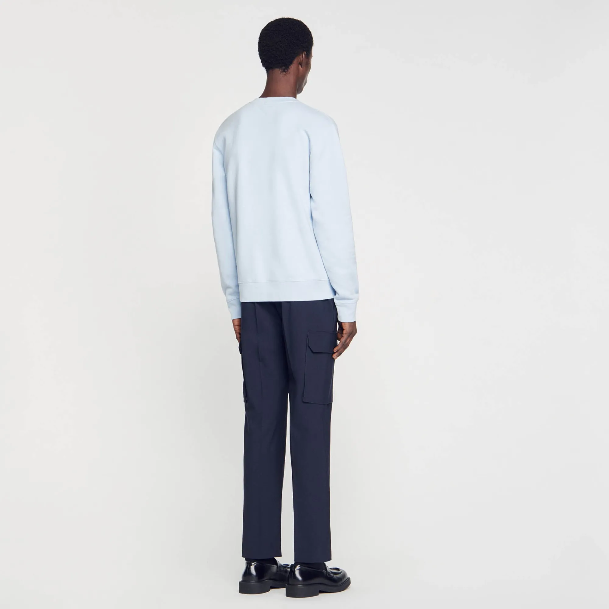 Sweats & Joggings*SANDRO Sweat Molletonné Brodé Bleu Ciel