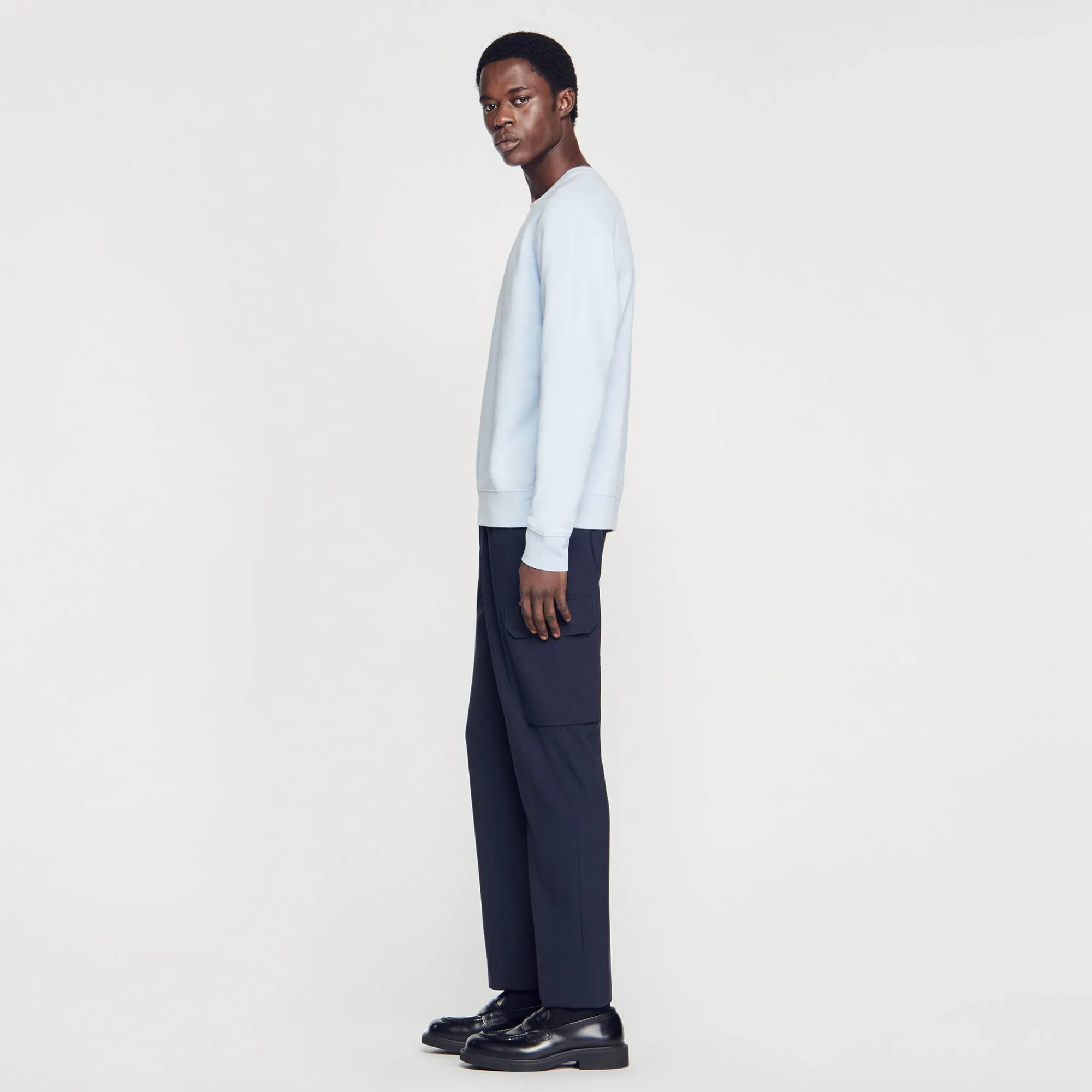 Sweats & Joggings*SANDRO Sweat Molletonné Brodé Bleu Ciel