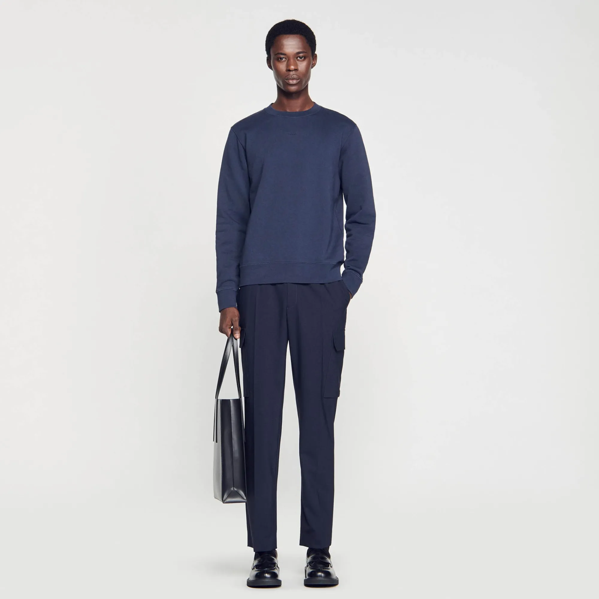 Sweats & Joggings*SANDRO Sweat Molletonné Brodé Marine
