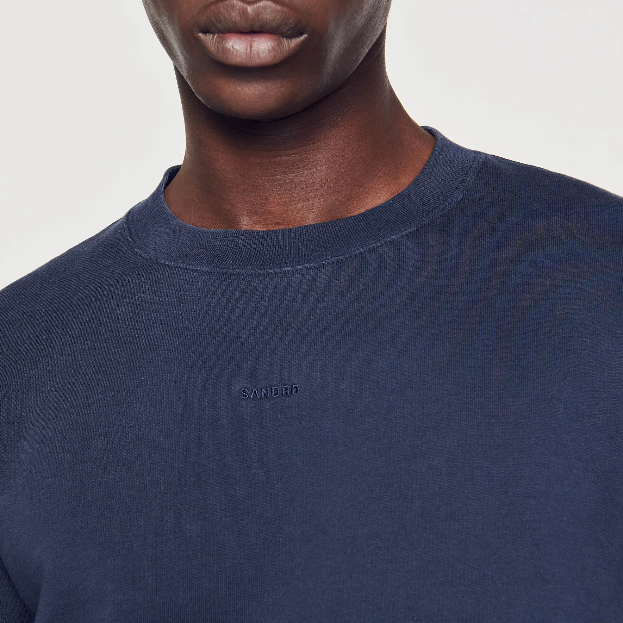 Sweats & Joggings*SANDRO Sweat Molletonné Brodé Marine