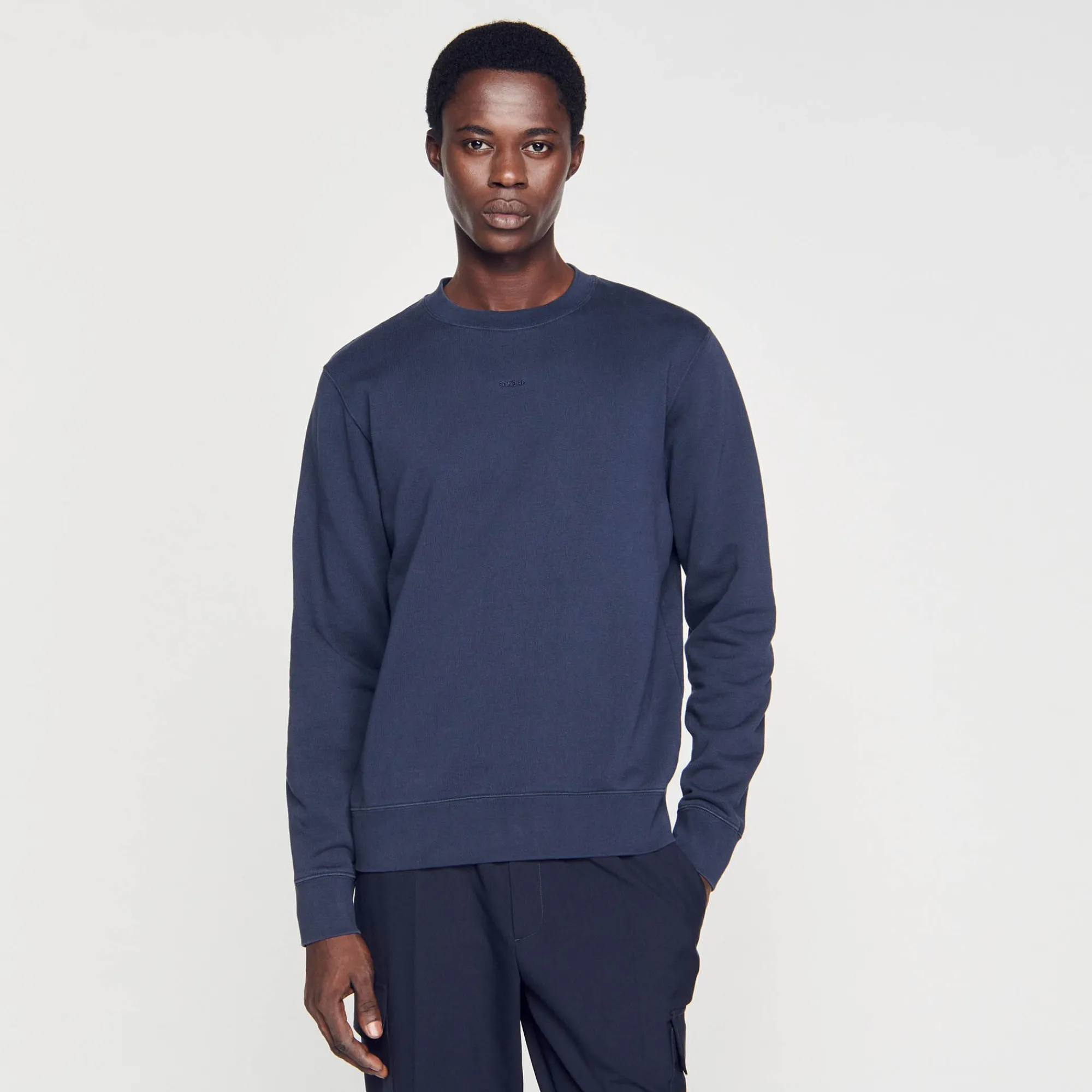 Sweats & Joggings*SANDRO Sweat Molletonné Brodé Marine