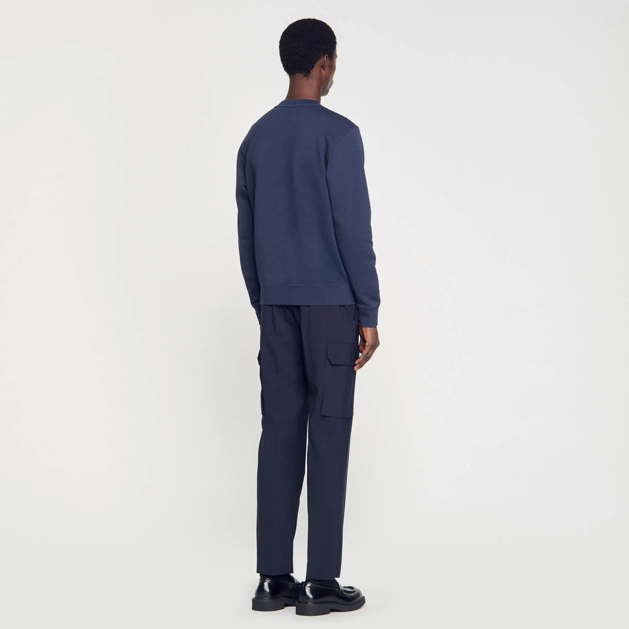Sweats & Joggings*SANDRO Sweat Molletonné Brodé Marine
