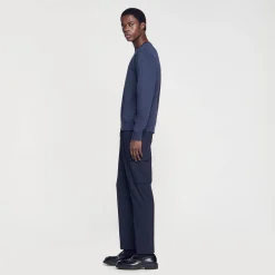 Sweats & Joggings*SANDRO Sweat Molletonné Brodé Marine