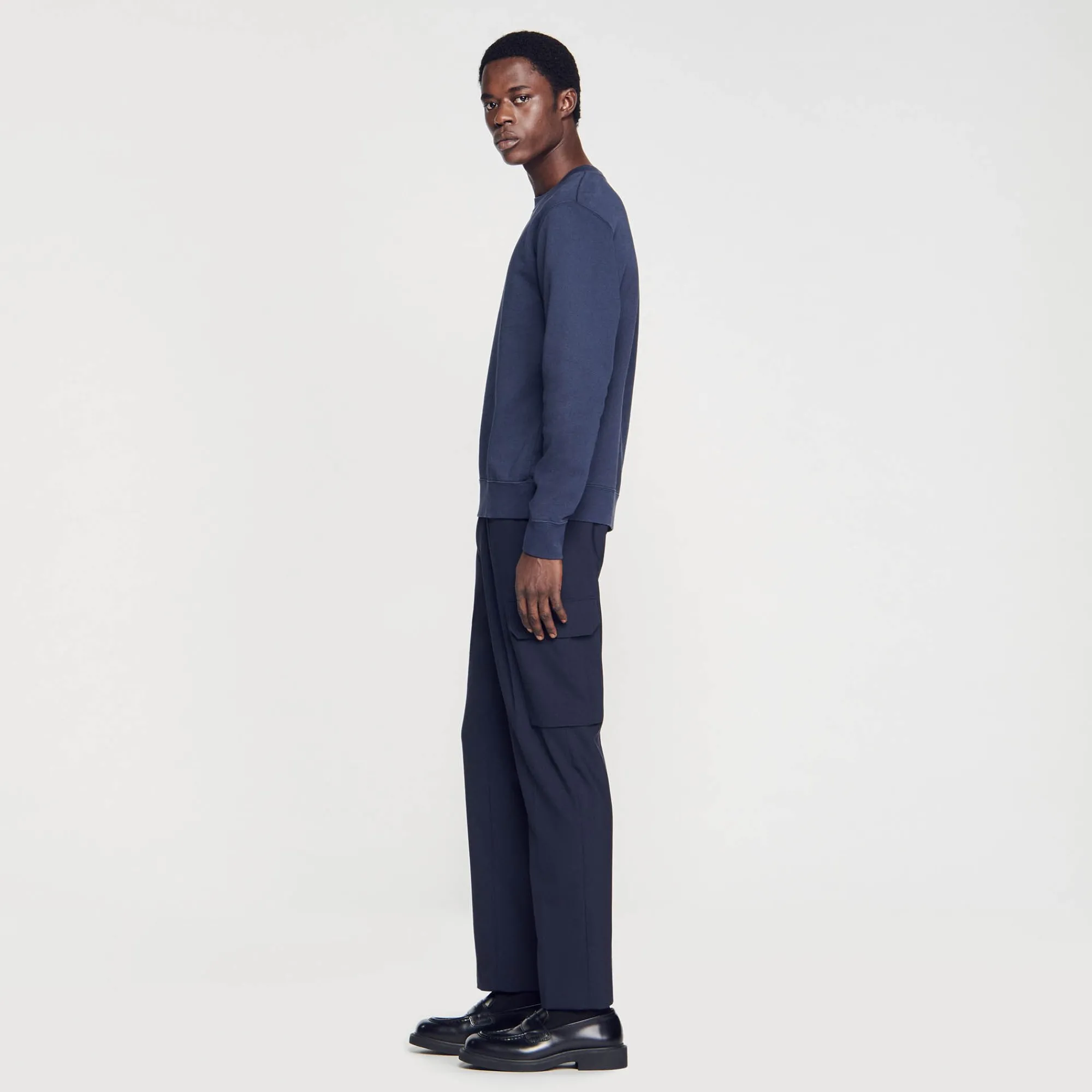 Sweats & Joggings*SANDRO Sweat Molletonné Brodé Marine
