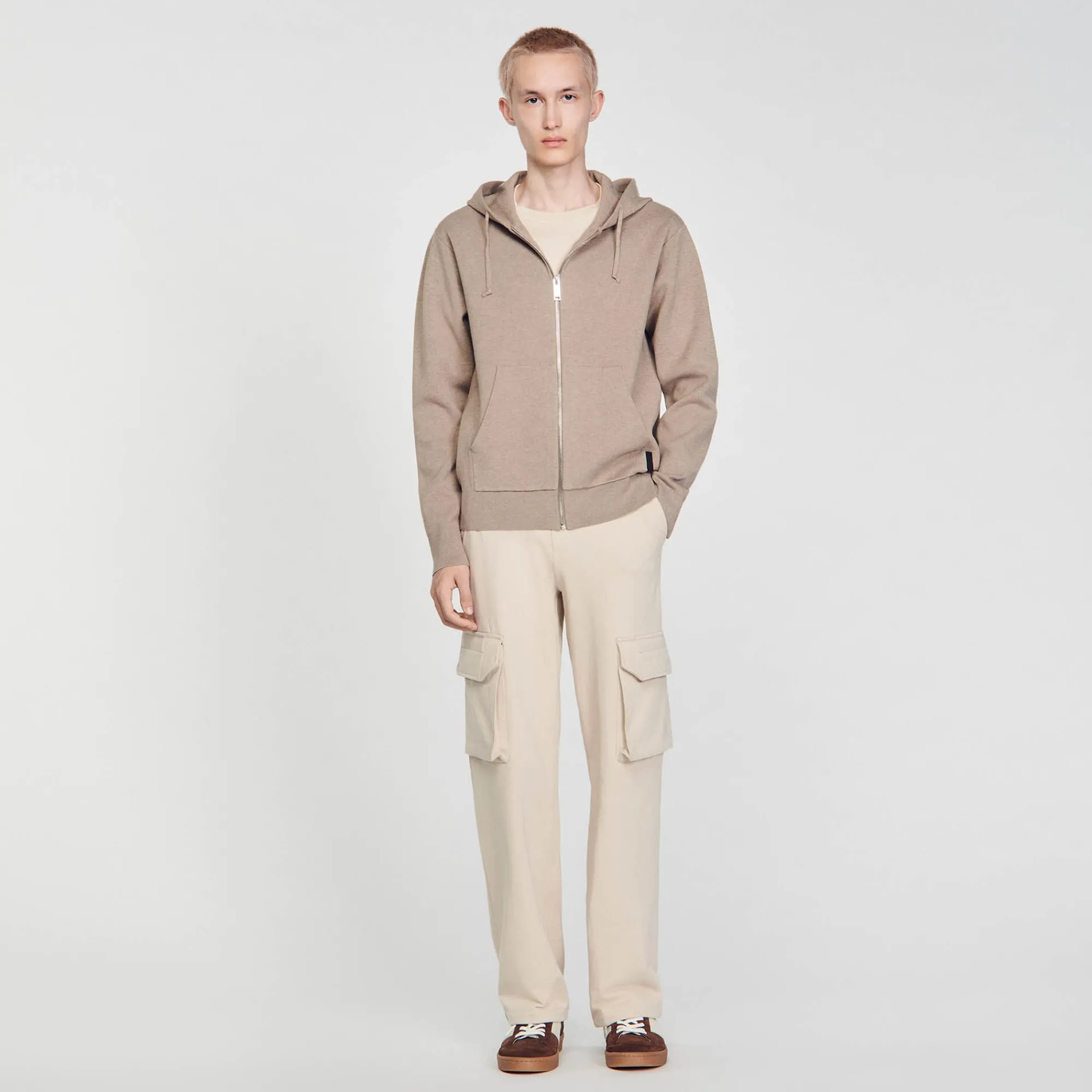 Sweats & Joggings|Pulls & Gilets*SANDRO Sweatshirt à Capuche Marron Clair