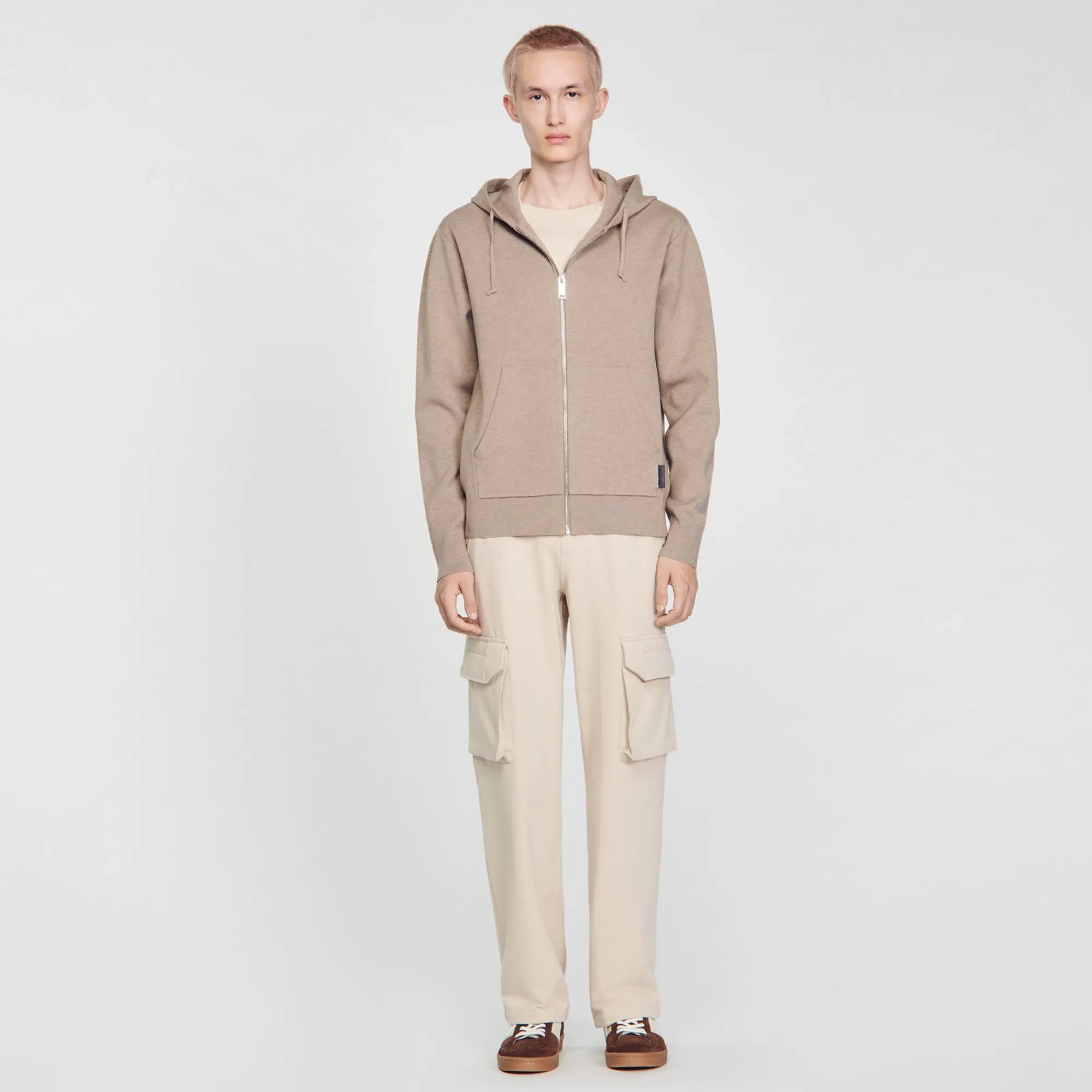 Sweats & Joggings|Pulls & Gilets*SANDRO Sweatshirt à Capuche Marron Clair