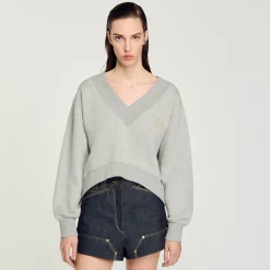 Pulls & Cardigans*SANDRO Sweatshirt Court Gris
