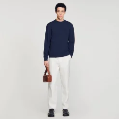 Sweats & Joggings*SANDRO Sweatshirt Fleur En Coton Marine