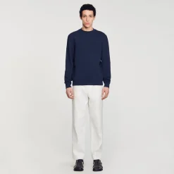 Sweats & Joggings*SANDRO Sweatshirt Fleur En Coton Marine