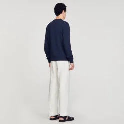 Sweats & Joggings*SANDRO Sweatshirt Fleur En Coton Marine
