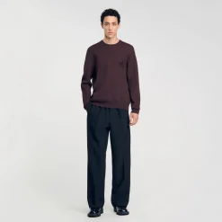 Sweats & Joggings|Pulls & Gilets*SANDRO Sweatshirt Fleurs Chocolat