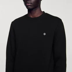 Sweats & Joggings*SANDRO Sweatshirt Square Cross Noir