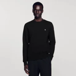 Sweats & Joggings*SANDRO Sweatshirt Square Cross Noir