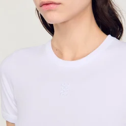 T-Shirts*SANDRO Tee-shirt Court blanc
