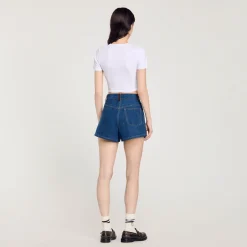 T-Shirts*SANDRO Tee-shirt Court blanc