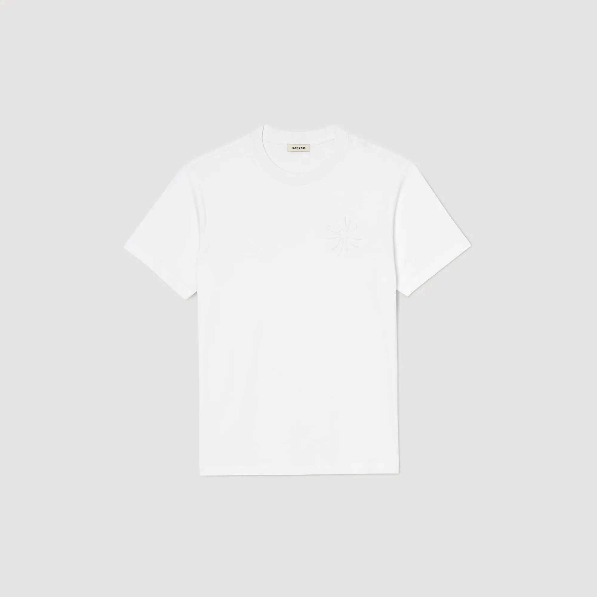 T-Shirts & Polos*SANDRO Tee-shirt Fleur En Coton blanc