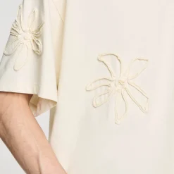 T-Shirts & Polos*SANDRO Tee-shirt Orné De Fleurs Ecru