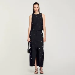 Ensembles|Tops & Chemises*SANDRO Top à Strass Noir