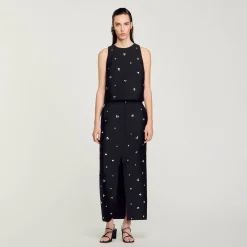 Ensembles|Tops & Chemises*SANDRO Top à Strass Noir