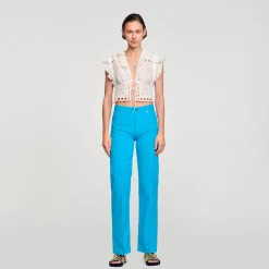 Tops & Chemises*SANDRO Top Court à Volants blanc