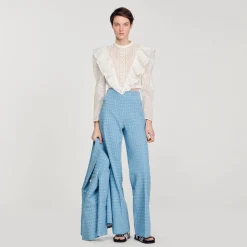 Tops & Chemises*SANDRO Top Court En Broderie Anglaise blanc