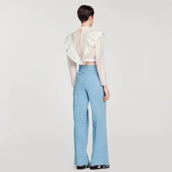 Tops & Chemises*SANDRO Top Court En Broderie Anglaise blanc