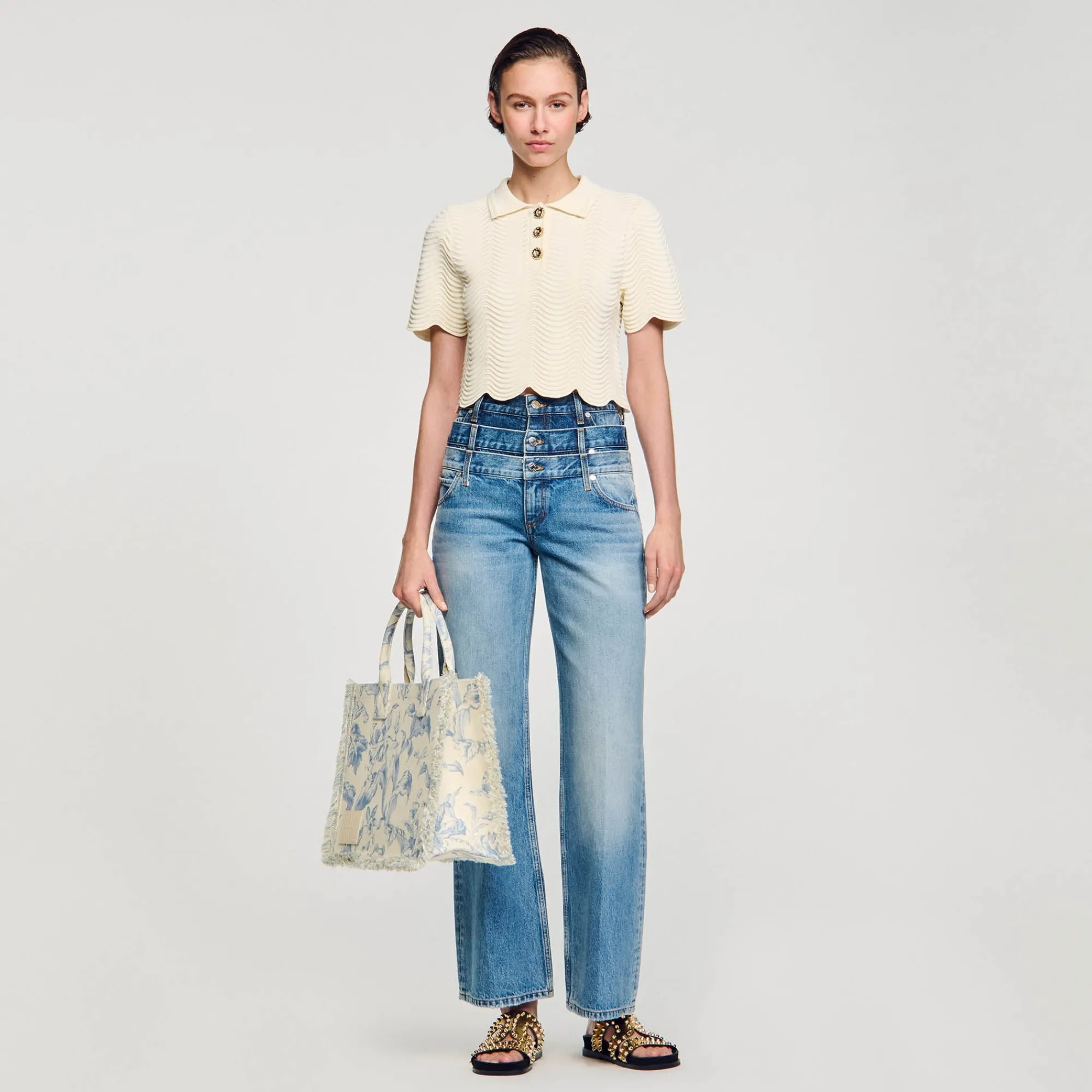 Pulls & Cardigans|Tops & Chemises*SANDRO Top Court En Maille blanc
