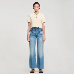 Pulls & Cardigans|Tops & Chemises*SANDRO Top Court En Maille blanc