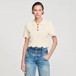 Pulls & Cardigans|Tops & Chemises*SANDRO Top Court En Maille blanc